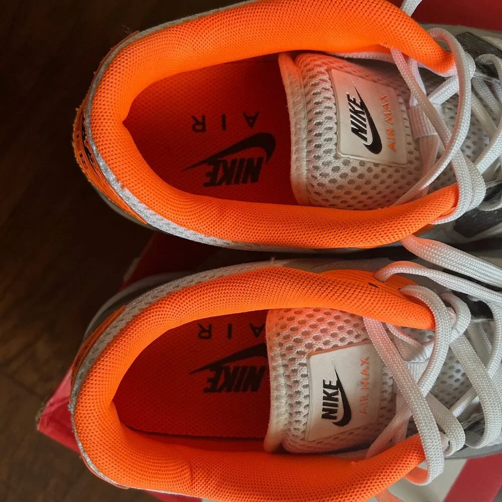 Nike Air Max 90 BR Breathe mens size 9 wolf grey and orange 644204-108 w/ box - Picture 2 of 11